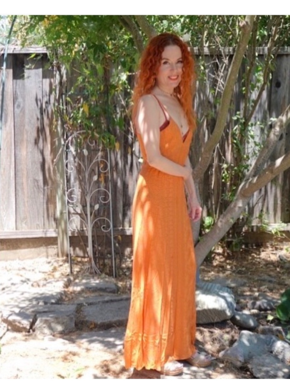 Novella Royale Backless Orange Maxi dress XS – S